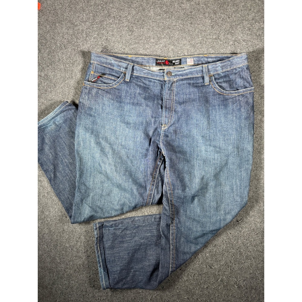 Ariat FR M4 Relaxed Boot Cut Jeans Mens 44x30 Flame Resistant Blue Denim